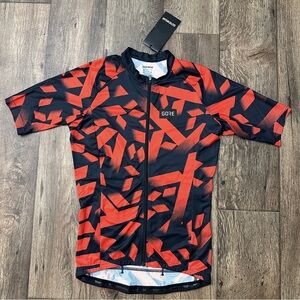 Gorewear Signal Camo Cycling Full Zip Back Pockets Jersey Mens Size XS Fireball